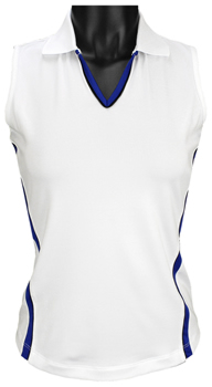 EP Pro Women's Tour-Tech Open Neck Contrast Blocking Sleeveless Golf Shirts - CLEARANCE