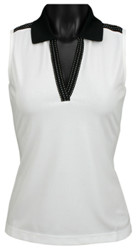 EP Pro Women's Tour-Tech Contrast Trim Sleeveless Golf Shirts - CLEARANCE