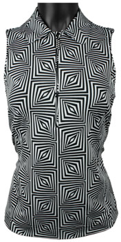Sport Haley Women's Aerocool Sleeveless Abstract Print Golf Shirts - ON SALE!