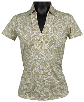 Sport Haley Women's Aerocool Short Sleeve Snakeskin Print Golf Shirts - ON SALE!