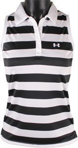 Under Armour Women's Long Drive Sleeveless Stripe Golf Shirts - ON SALE!