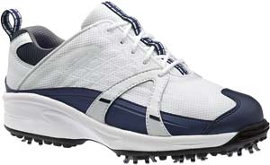 FootJoy White and Navy Athletic Junior Golf Shoes - 08 Closeouts