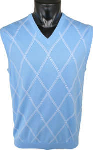 Ashworth Cotton Pattern V-Neck Golf Sweater Vests - CLEARANCE