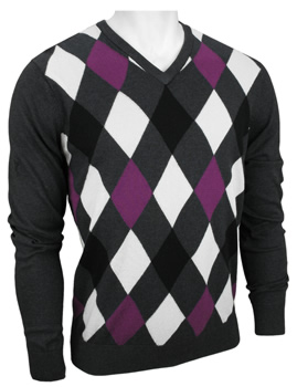 Ashworth Argyle V-Neck Golf Sweaters - CLEARANCE