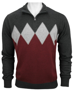 Greg Norman Diamond Pima Quarter-Zip Golf Sweaters - CLEARANCE