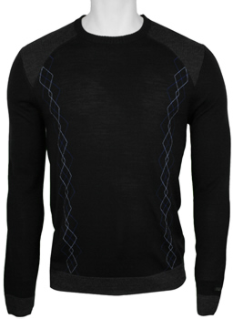 Nike Tiger Woods Merino Wool Embroidered Argyle Crewneck Golf Sweaters - CLOSEOUTS
