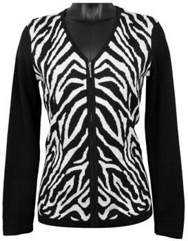 EP Pro Women's Long Sleeve Front Zip Zebra Golf Cardigans - ON SALE!