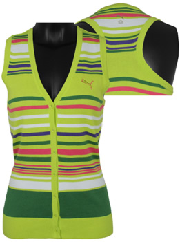 Puma Women's Striped Golf Sweater Vests - CLOSEOUTS