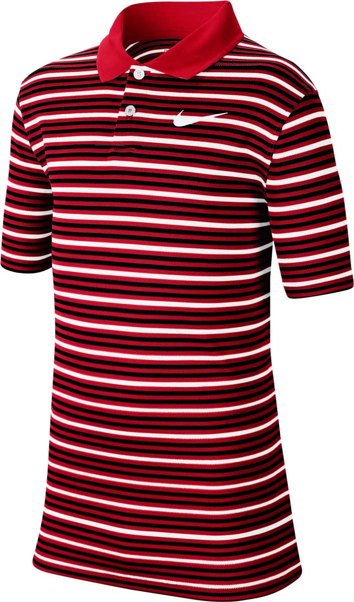Nike DriFIT Victory Stripe Junior Golf Shirts