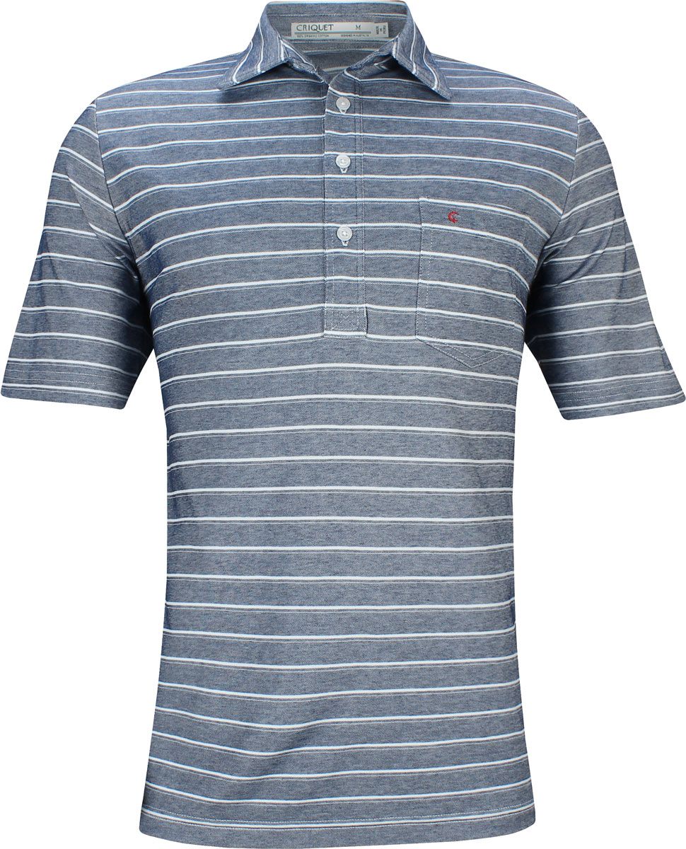 Criquet Players Performance Fleetwood Stripe Pique Golf Shirts